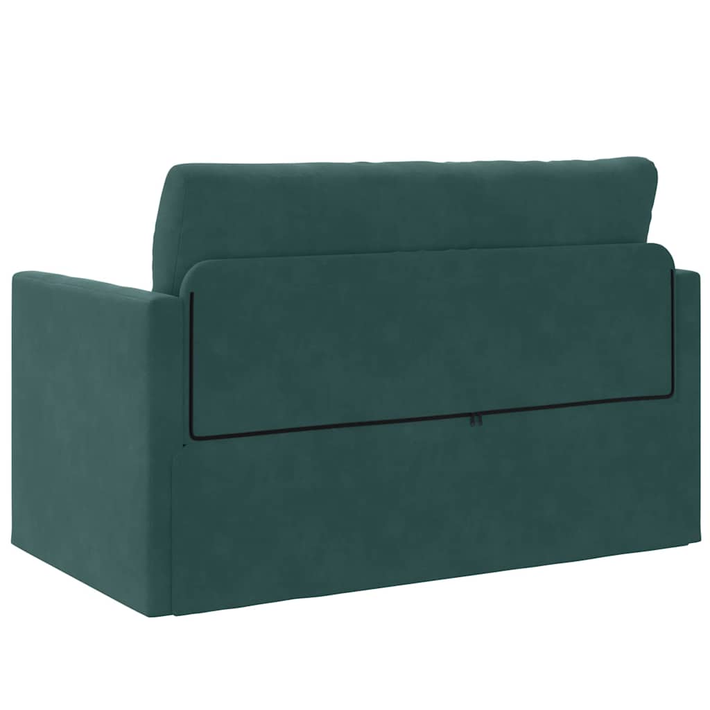 Divano letto Verde Scuro 124 x 204 x 61 cm Velluto