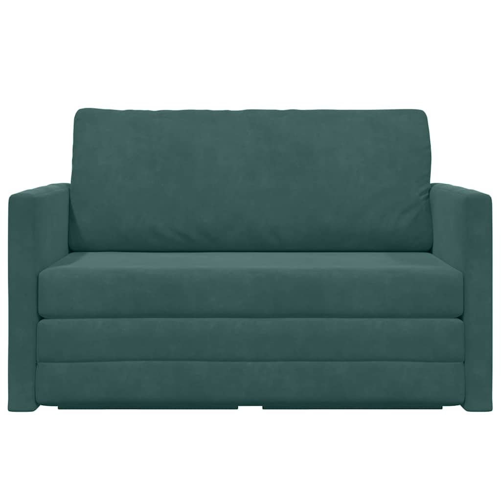 Divano letto Verde Scuro 124 x 204 x 61 cm Velluto