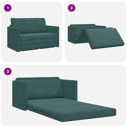 Divano letto Verde Scuro 124 x 71 x 78 cm Velluto | homemem39