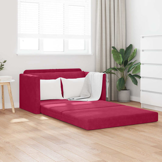 Divano letto Rosso Vino 124 x 71 x 78 cm Velluto