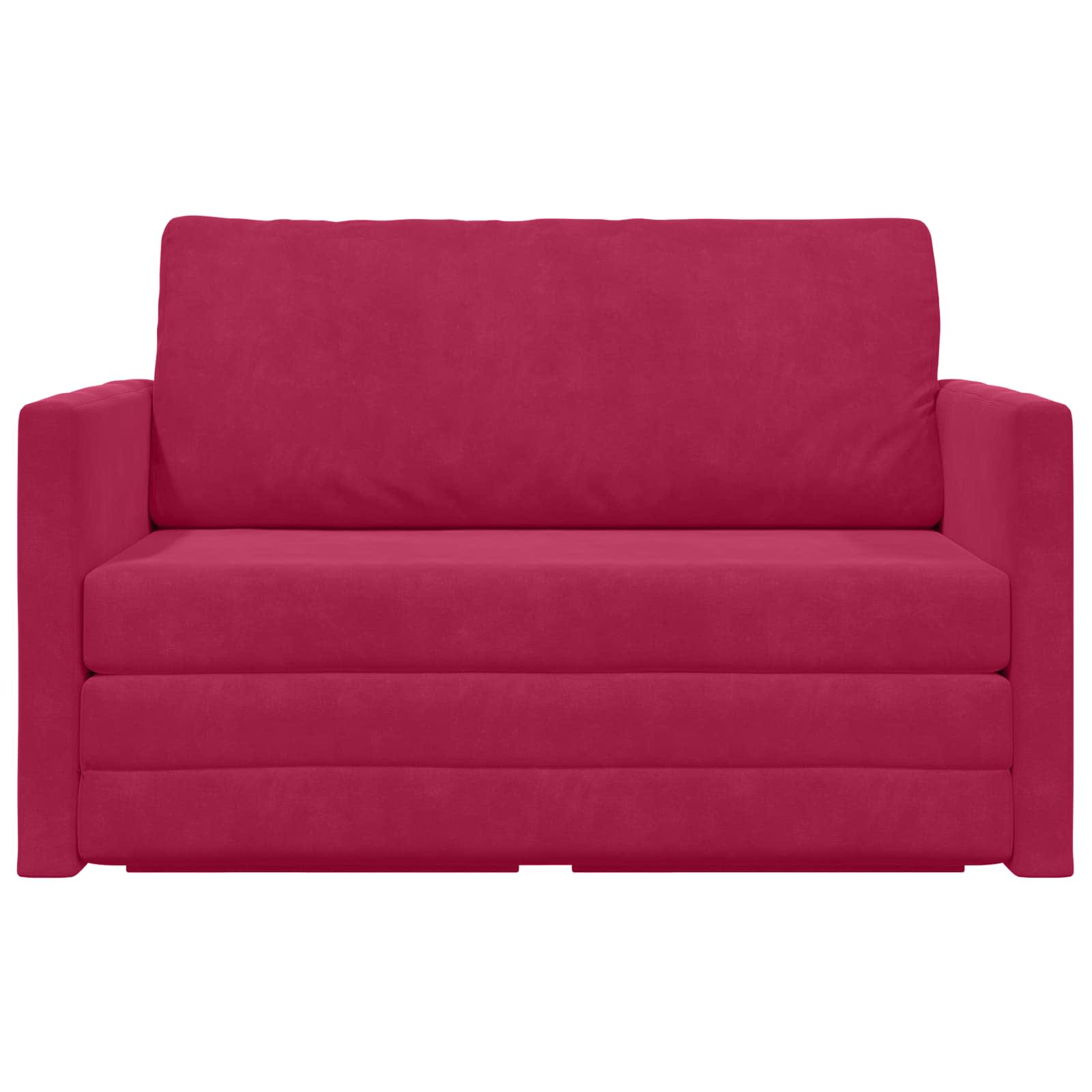 Divano letto Rosso Vino 124 x 71 x 78 cm Velluto | homemem39