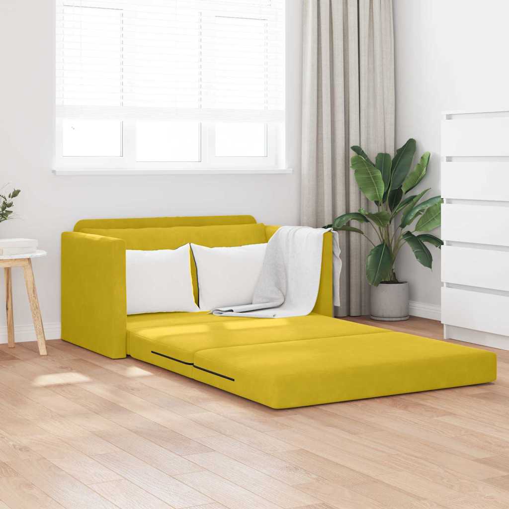 Divano letto 110cm Giallo girasole Velluto