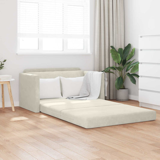 Divano letto Crema 124 x 71 x 78 cm Velluto