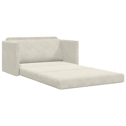 Divano letto Crema 124 x 71 x 78 cm Velluto