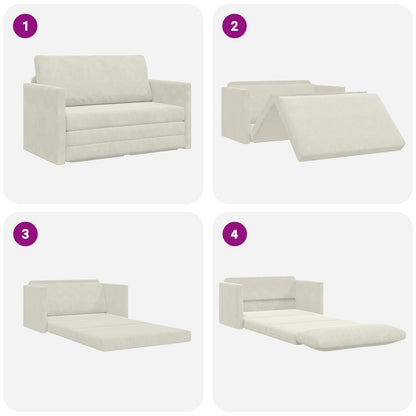 Divano letto Crema 124 x 71 x 78 cm Velluto
