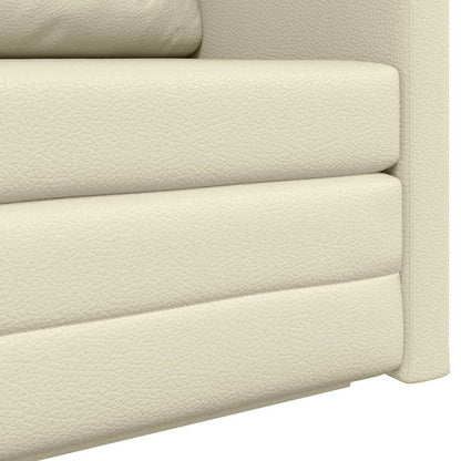 Divano letto 110cm Crema Pelle Artificiale