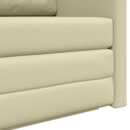 Divano letto Crema 124 x 71 x 78 cm Pelle Artificiale | homemem39