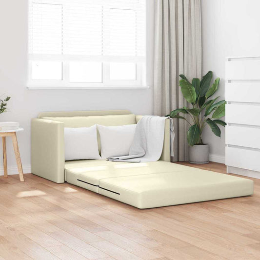 Divano letto Crema 124 x 71 x 78 cm Pelle Artificiale