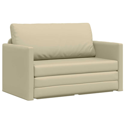 Divano letto Crema 124 x 71 x 78 cm Pelle Artificiale | homemem39