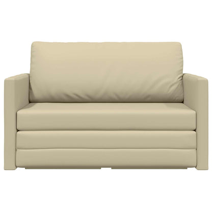 Divano letto Crema 124 x 71 x 78 cm Pelle Artificiale | homemem39