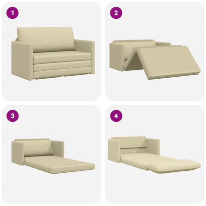 Divano letto Crema 124 x 71 x 78 cm Pelle Artificiale | homemem39