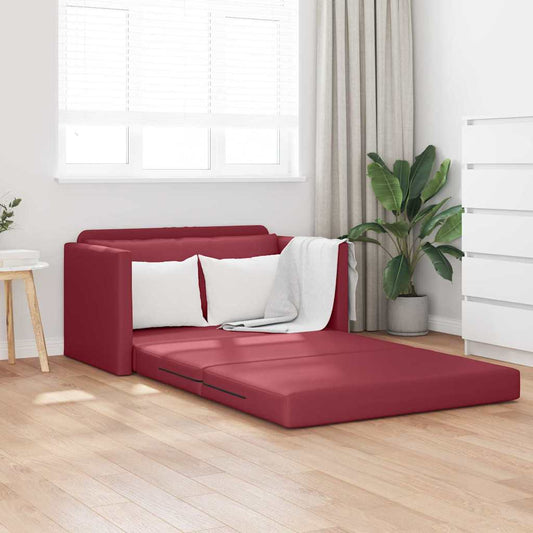 Divano letto 110cm Rosso Vino Pelle Artificiale