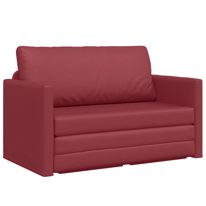 Divano letto Rosso Vino 124 x 71 x 78 cm Pelle Artificiale | homemem39