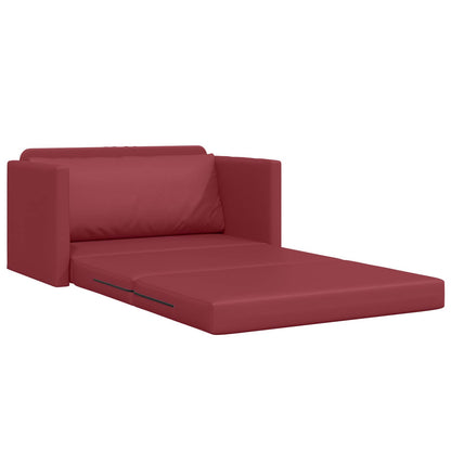 Divano letto Rosso Vino 124 x 71 x 78 cm Pelle Artificiale | homemem39