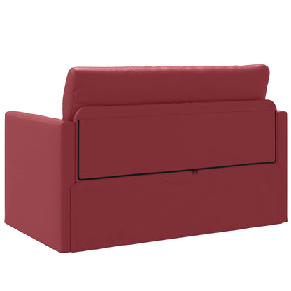 Divano letto Rosso Vino 124 x 71 x 78 cm Pelle Artificiale | homemem39