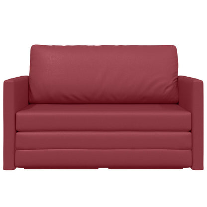 Divano letto Rosso Vino 124 x 71 x 78 cm Pelle Artificiale | homemem39