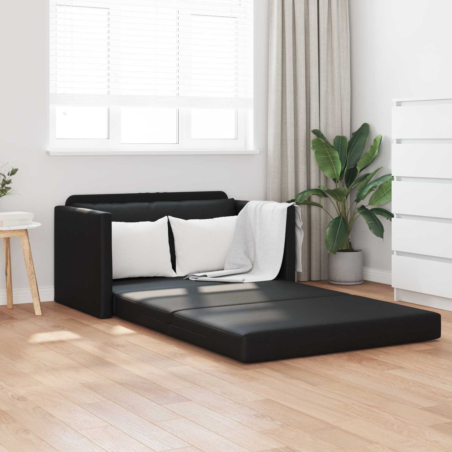 Divano letto Nero 124 x 71 x 78 cm Pelle Artificiale