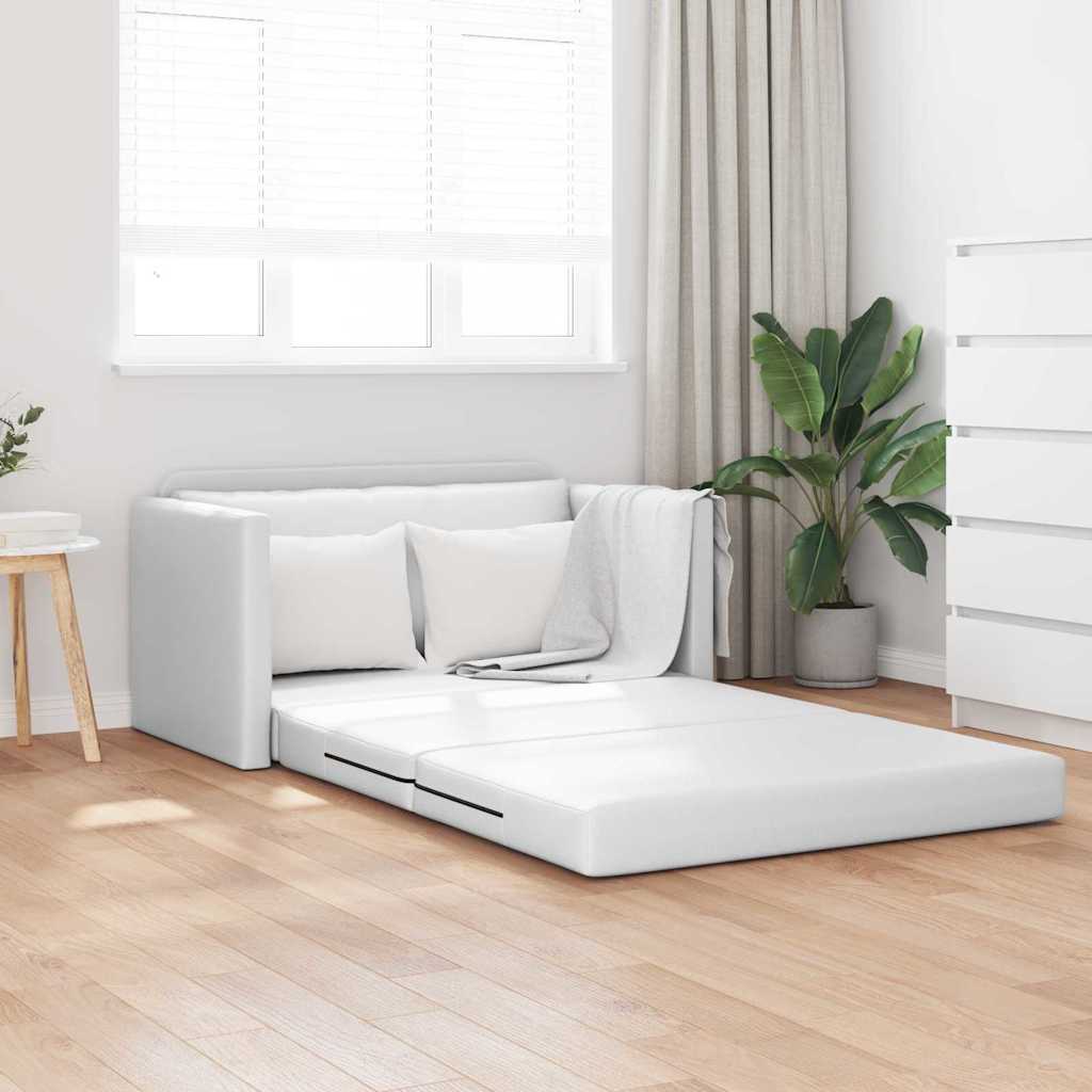 Divano letto 110cm Bianco Pelle Artificiale
