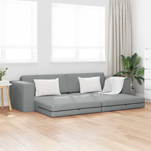 Divano Letto Grigio chiaro 245 x 78 x 77 cm Tessuto