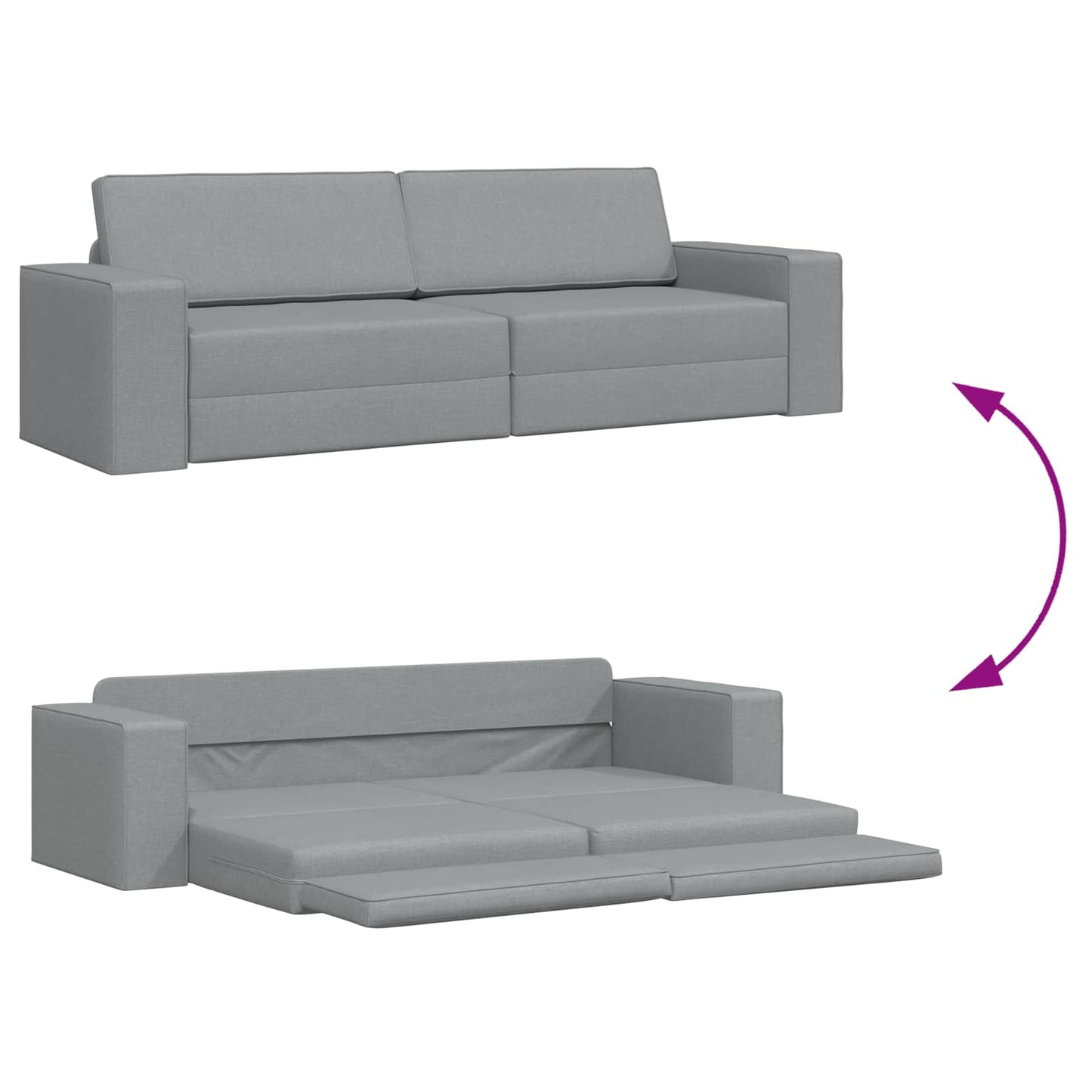 Divano letto Grigio chiaro 245 x 78 x 77 cm Tessuto | homemem39