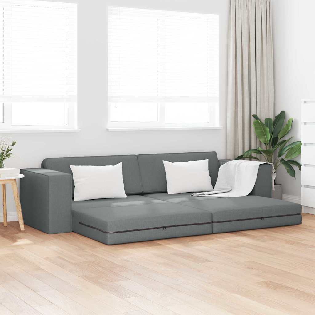 Divano-letto da pavimento Grigio scuro 245 x 78 x 77 cm Tessuto - homemem39