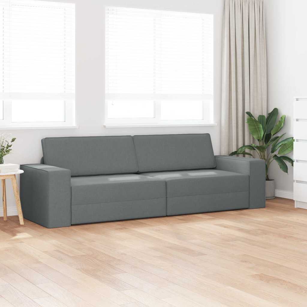 Divano-letto da pavimento Grigio scuro 245 x 78 x 77 cm Tessuto - homemem39