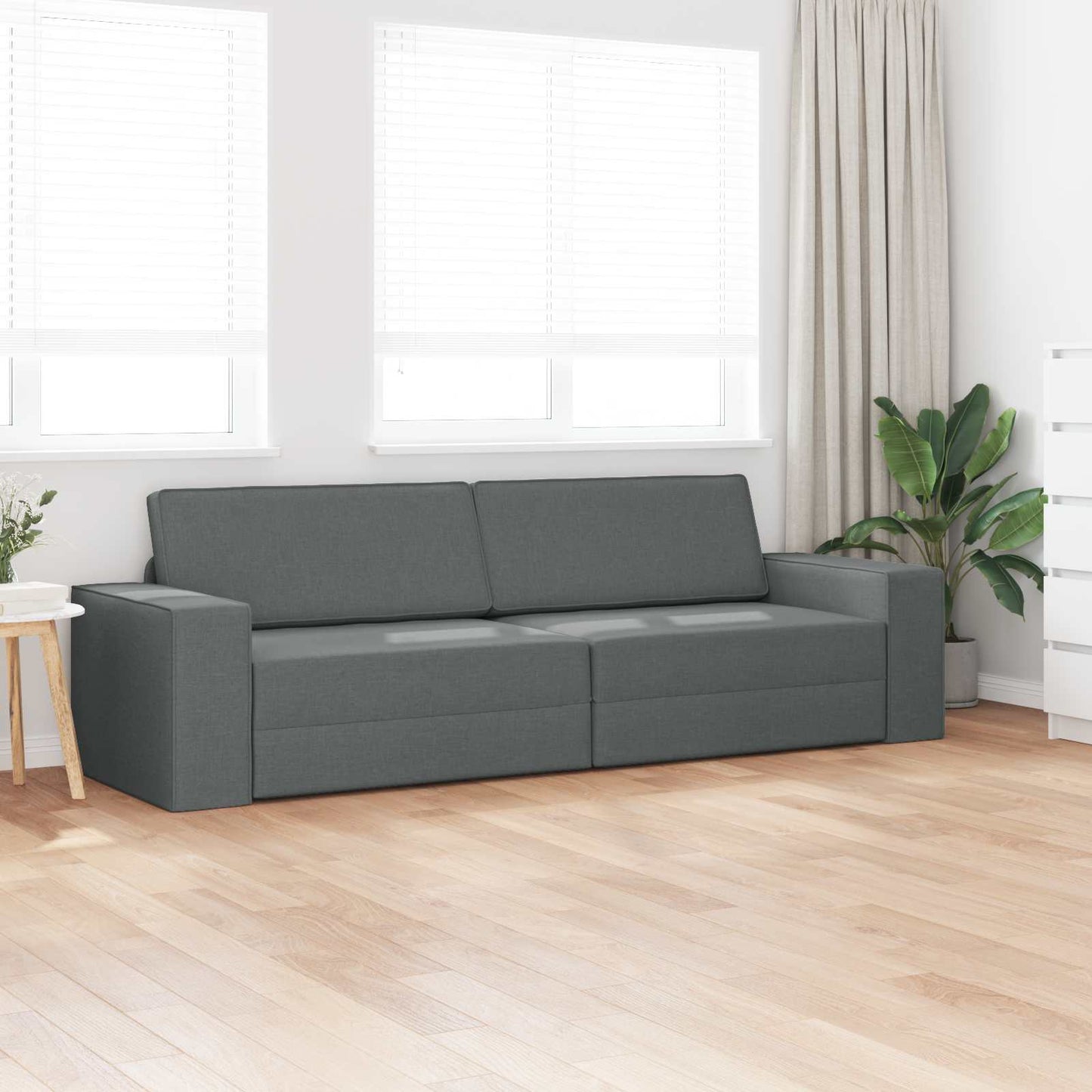 Divano letto Grigio scuro 245 x 78 x 77 cm Tessuto