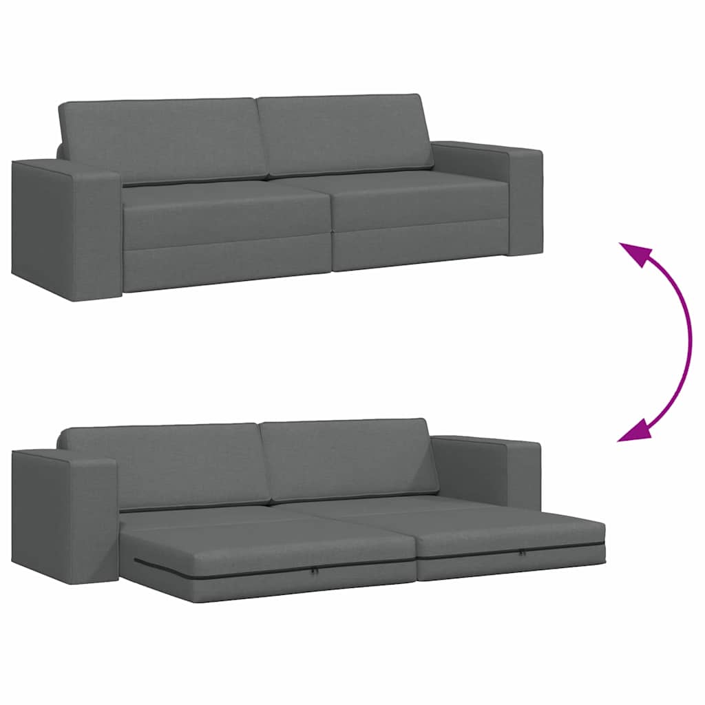 Divano-letto da pavimento Grigio scuro 245 x 78 x 77 cm Tessuto - homemem39