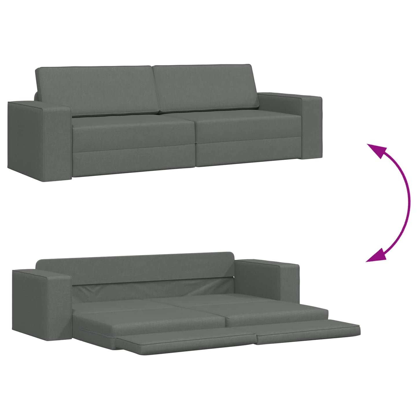 Divano letto Grigio scuro 245 x 78 x 77 cm Tessuto | homemem39