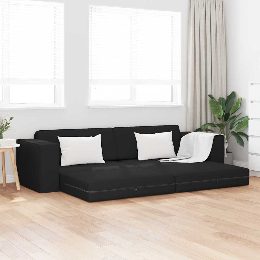 Divano-letto da pavimento Nero 245 x 78 x 77 cm Tessuto - homemem39