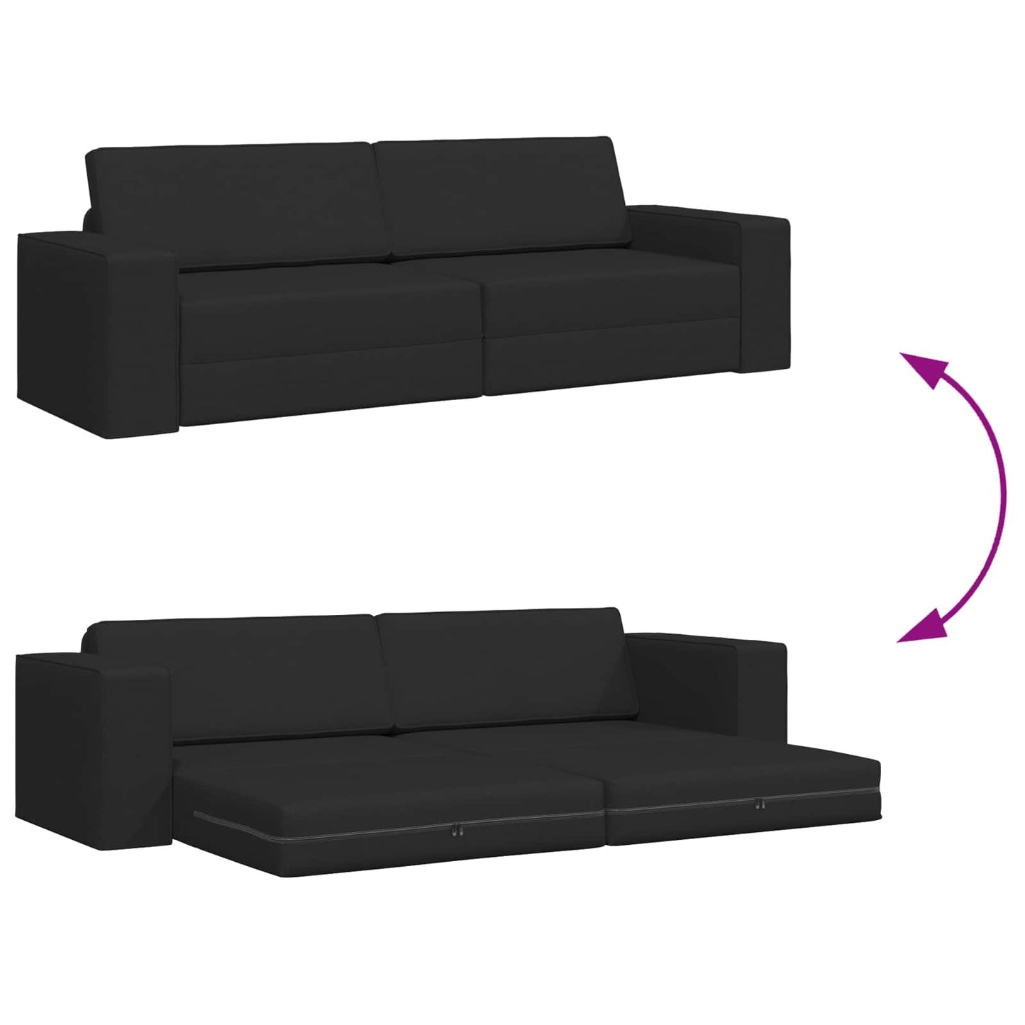 Divano letto Nero 245 x 78 x 77 cm Tessuto | homemem39