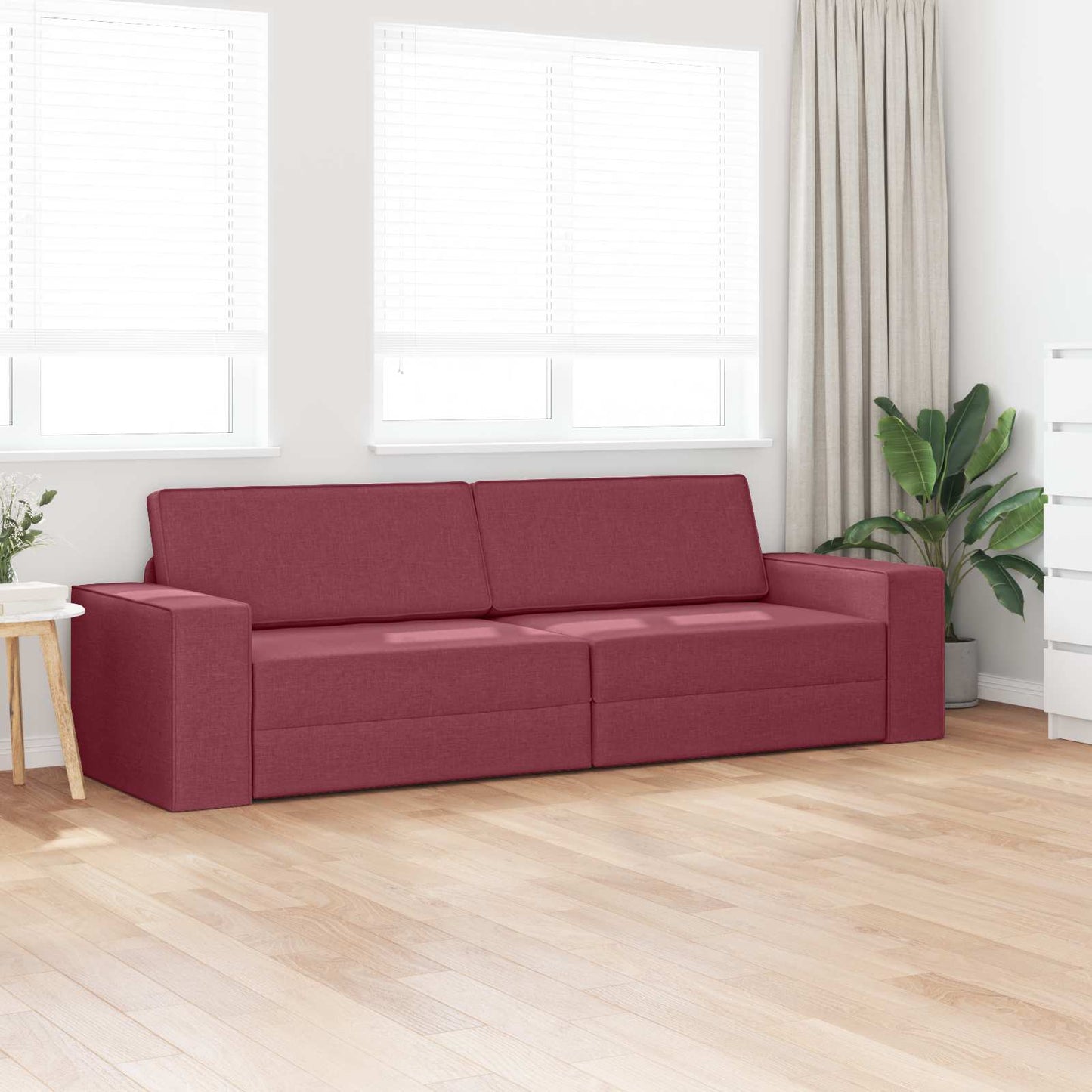 Divano letto Rosso Vino 245 x 78 x 77 cm Tessuto | homemem39