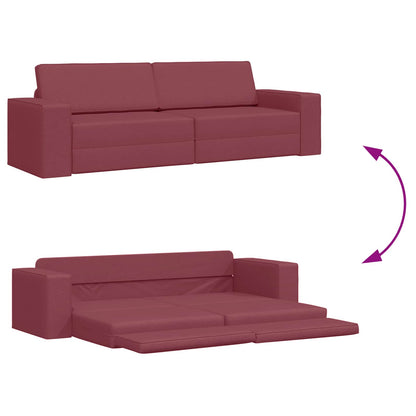 Divano letto Rosso Vino 245 x 78 x 77 cm Tessuto