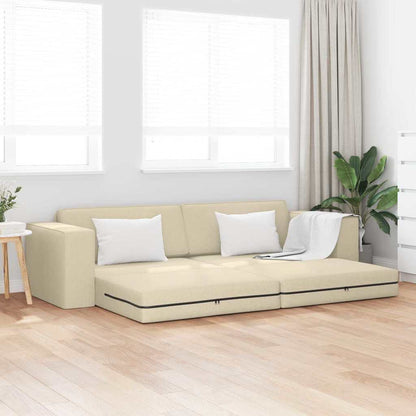 Divano-letto da pavimento Crema 245 x 78 x 77 cm Tessuto - homemem39