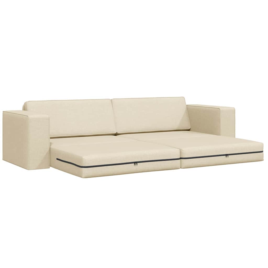 Divano-letto da pavimento Crema 245 x 78 x 77 cm Tessuto - homemem39