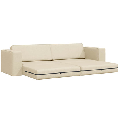 Divano letto Crema 245 x 78 x 77 cm Tessuto | homemem39