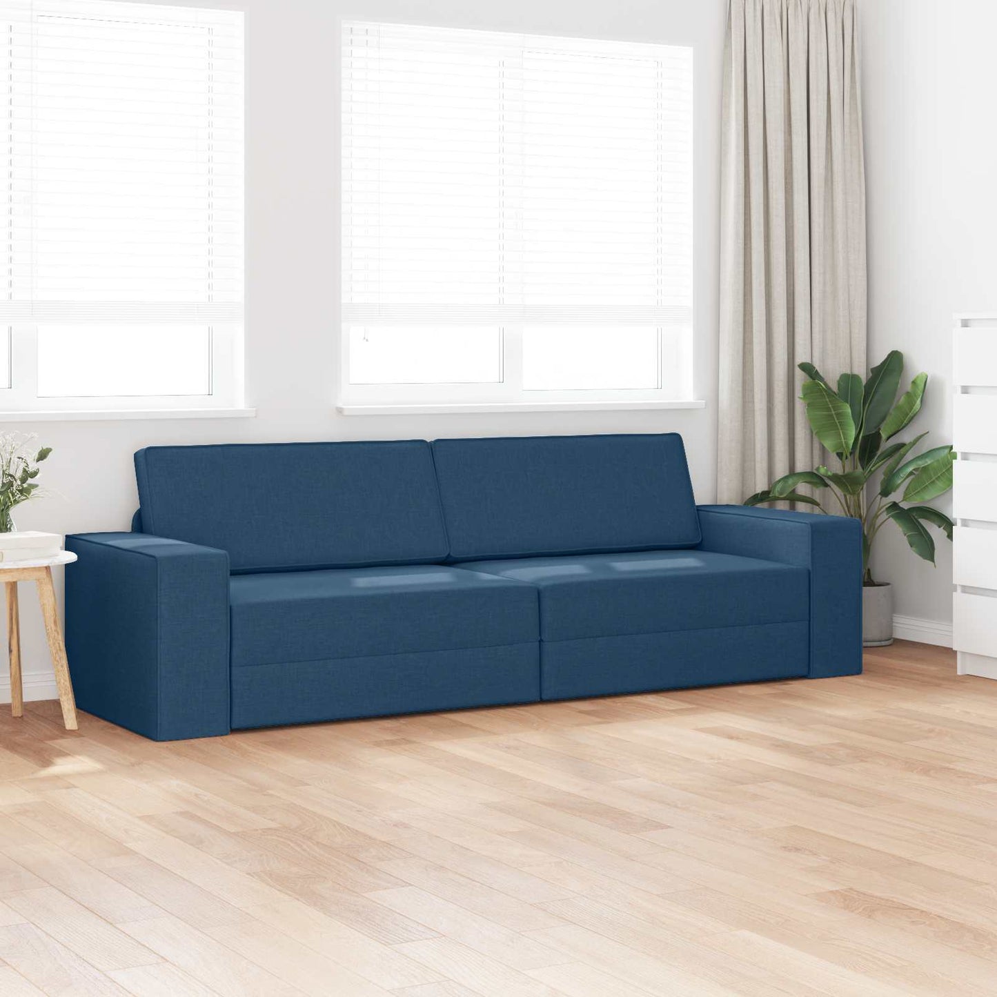 Divano letto Blu navy 245 x 78 x 77 cm Tessuto