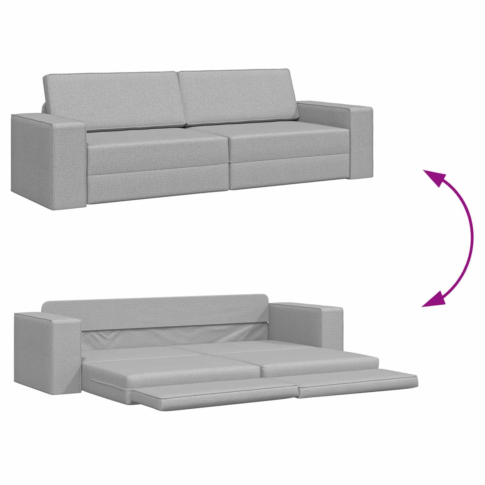Divano letto Grigio Nuvola 245 x 78 x 77 cm Tessuto | homemem39