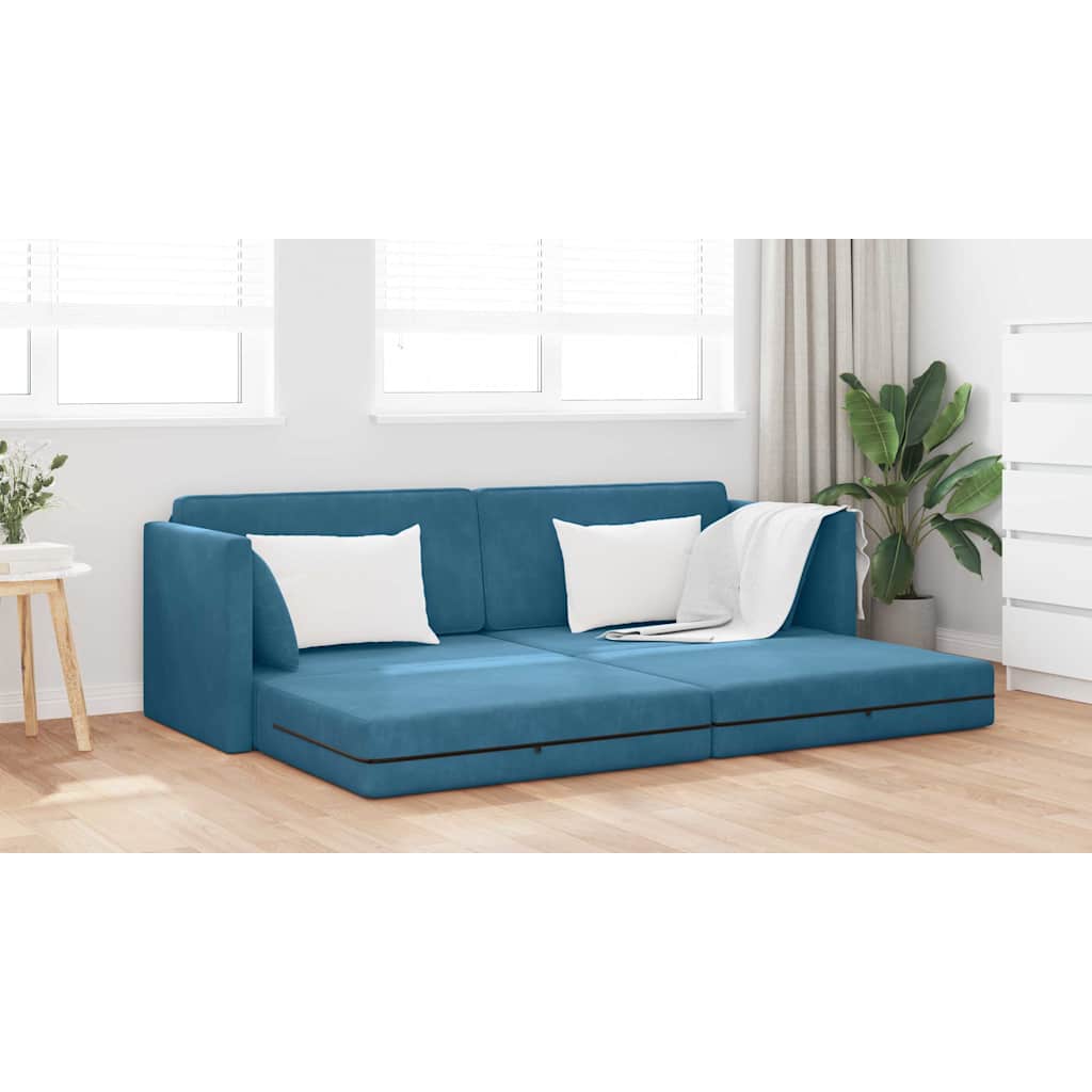 Divano Letto Blu 213 x 76 x 77 cm Velluto