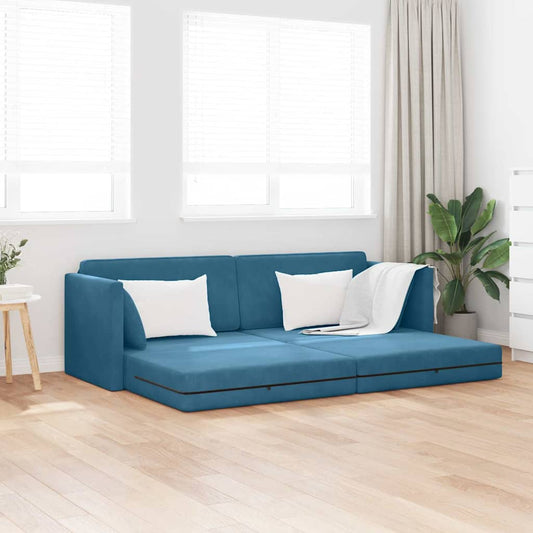 Divano letto Blu 213 x 70 x 77 cm Velluto - homemem39
