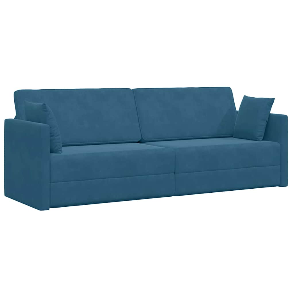 Divano letto Blu 213 x 70 x 77 cm Velluto - homemem39