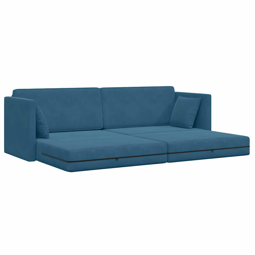 Divano letto Blu 213 x 70 x 77 cm Velluto - homemem39