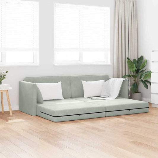 Divano letto Grigio chiaro 213 x 70 x 77 cm Velluto - homemem39