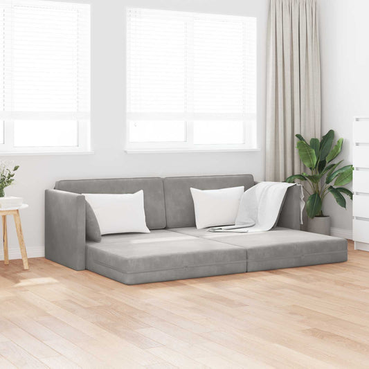 Divano-letto da pavimento Grigio chiaro 213 x 70 x 77 cm