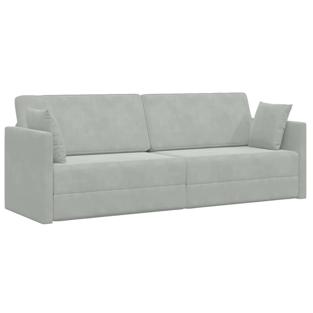 Divano letto Grigio chiaro 213 x 70 x 77 cm Velluto - homemem39