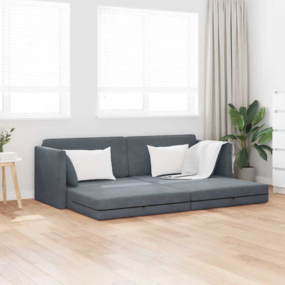 Divano letto Grigio scuro 213 x 70 x 77 cm Velluto - homemem39