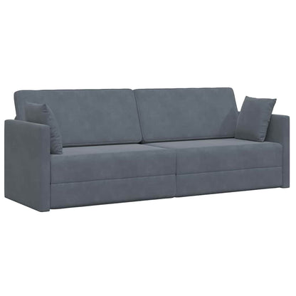 Divano letto Grigio scuro 213 x 70 x 77 cm Velluto - homemem39