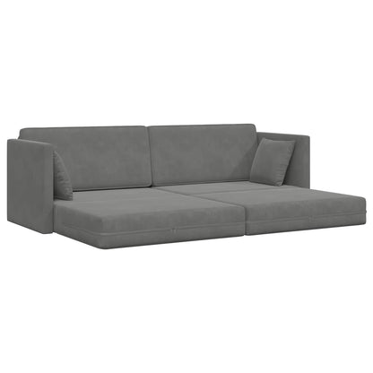 Divano-letto da pavimento Grigio scuro 213 x 70 x 77 cm Velluto