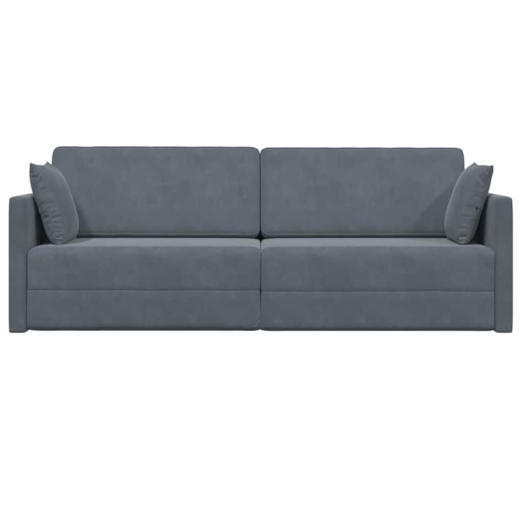 Divano letto Grigio scuro 213 x 70 x 77 cm Velluto - homemem39