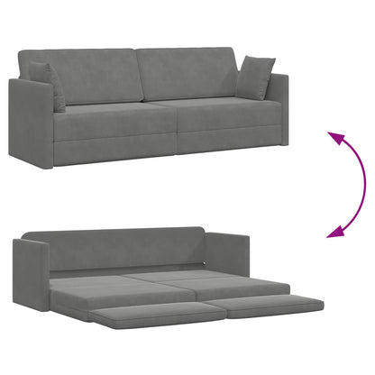 Divano-letto da pavimento Grigio scuro 213 x 70 x 77 cm Velluto